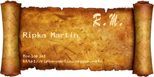 Ripka Martin névjegykártya